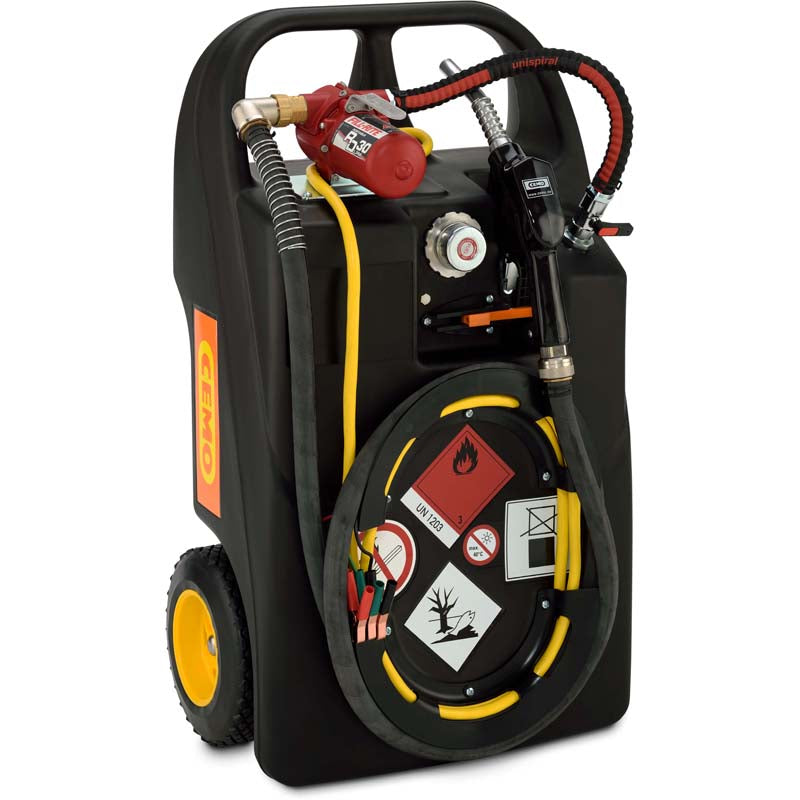 60 Litre Petrol Trolley - Mobile Petrol Fuel Canister - 12V Pump