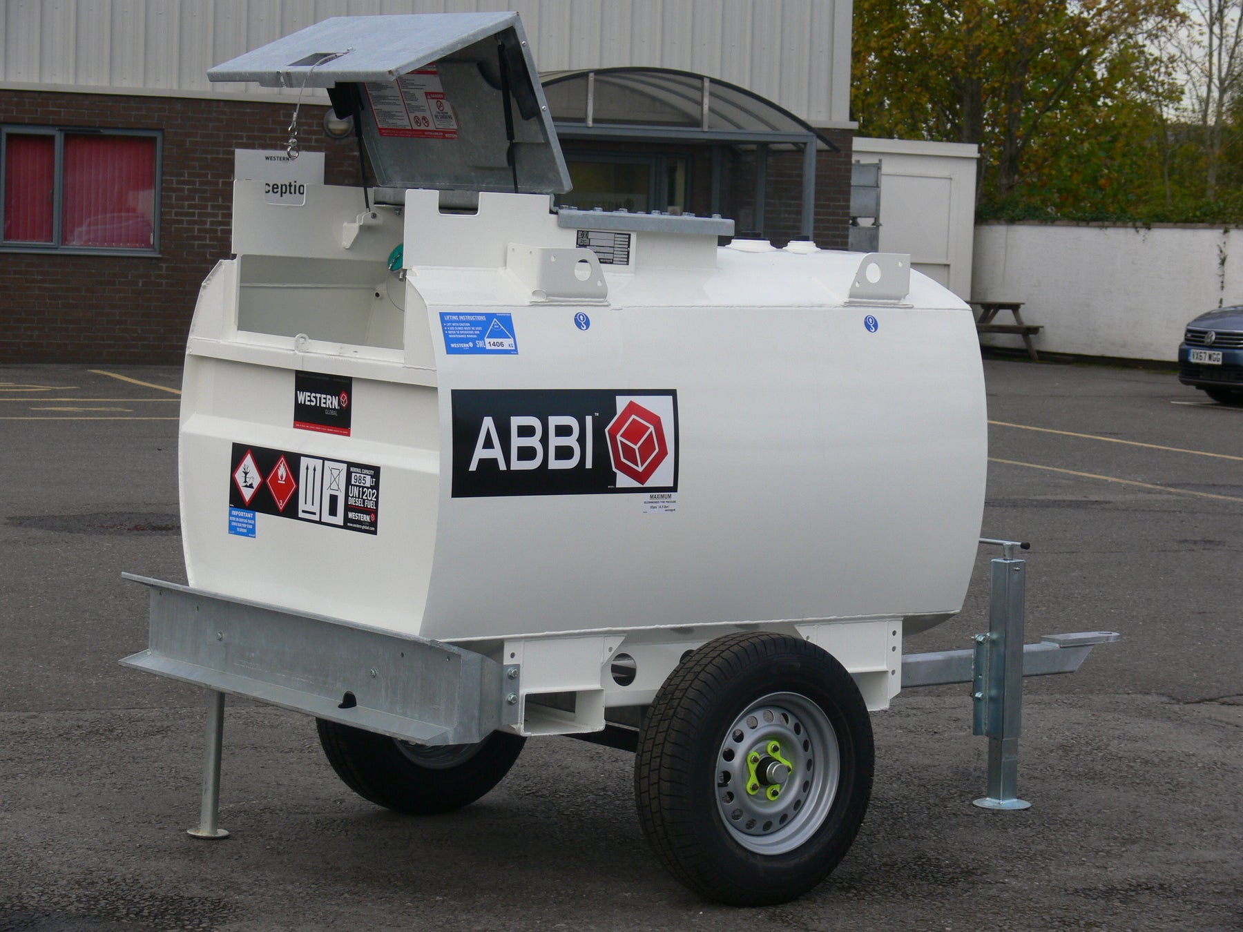 950 Litre Steel Bunded Site Diesel Bowser - Western Global - Offroad Use Only