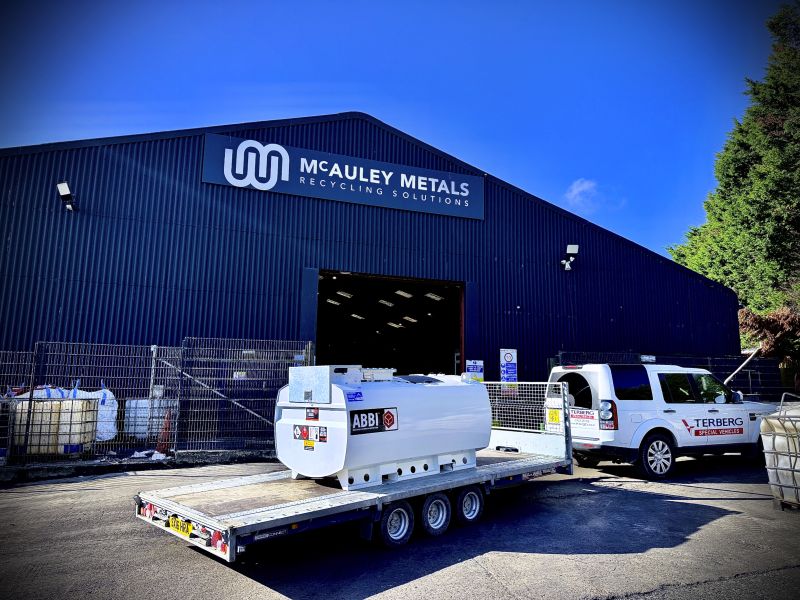 2,000L Steel Tank with solar panel delivered to Belfast